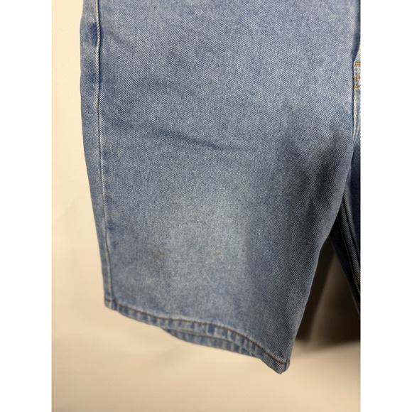 Levis 505 Regular Fit Denim Shorts Mens 33 Light Wash Blue Cotton Zip Fly FLAWS - Picture 7 of 12